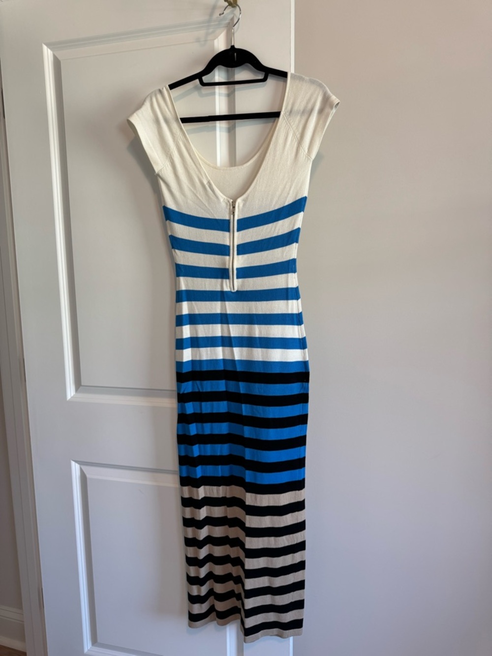 ARDEN B. Striped Scoop Neck Maxi Dress, White, Blue, Black, Tan - XS, NWT - Picture 6 of 9